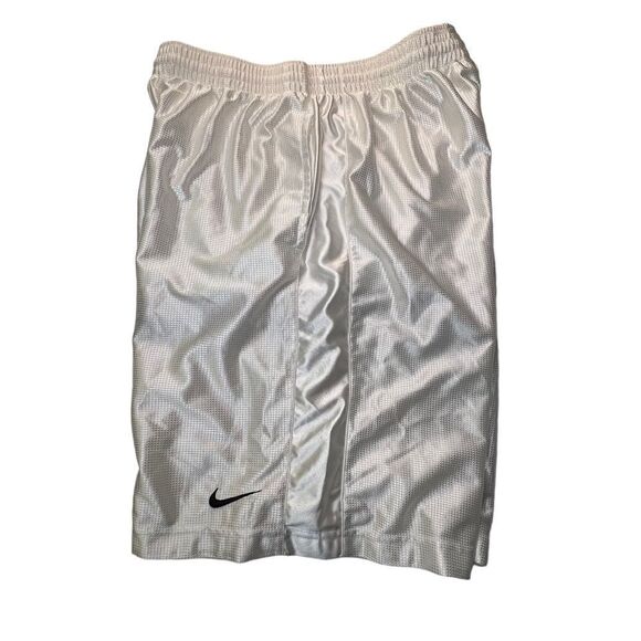 VTG NIKE MEN'S SILVER/white BASKETBALL ATHLETIC TRAINING SHORTS SZ L - Picture 4 of 11